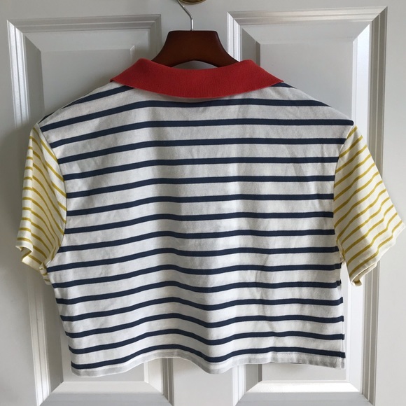 Polo striped boxy fit crop tee shirt - Picture 4 of 5
